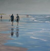 Werner Heinze, "Strand IX" , ÖL auf Leinwand, 100x100 cm, 2026
