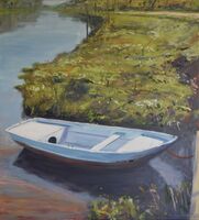 Werner Heinze, "Boot" , ÖL auf Leinwand, 110x100 cm, 2025
