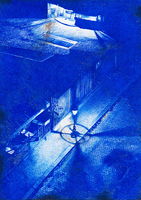 Lumières et Ombres, Kugelschreiber auf lackierter Hartfaser, 50,8 x 31,0 cm