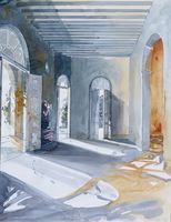 Michael Schreiber, Casa della Signora Astelli, Aquarell, 65 x 50 cm
