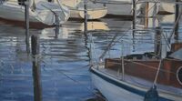 Werner Heinze, "Yachthafen VII" , ÖL auf Leinwand, 90x160 cm