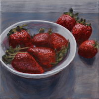 Erdbeeren, Öl auf Leinwand, 60 x 60 cm