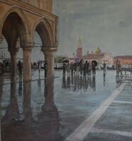 Werner Heinze, "Novembervenedig" , ÖL auf Leinwand, 140x130 cm, 2026