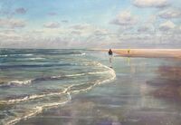 Werner Heinze, "Strand VI" , ÖL auf Leinwand, 90x130 cm, 2026