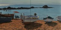 Werner Heinze, "Mare Nostrum" , ÖL auf Leinwand, 100x200 cm, 2022, 2-tlg.