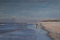 Werner Heinze, "Strand III" , ÖL auf Leinwand, 80x100 cm, 2025