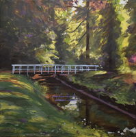 Parkbrücke, Öl auf Leinwand, 70 x 70 cm