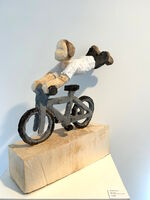 Daniell Eggli, Radfahrer, Höhe 60 cm, Holz bemalt