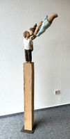 Daniell Eggli, Kuss, Höhe 170 cm, Holz bemalt