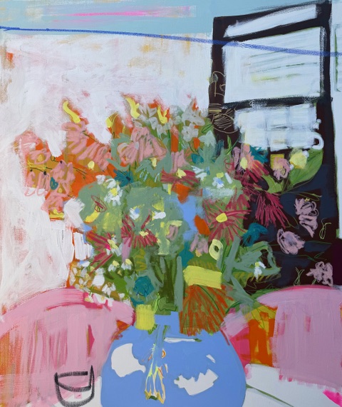 Anja Nürnberg, "Inselvase" ,Mischtechnik auf Leinwand, 120x100 cm